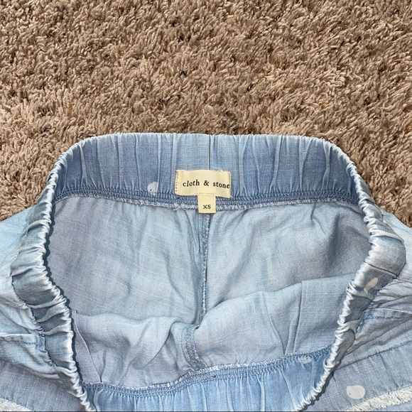 Anthropologie Polka Dot Raw Edge Tencel Shorts - Picture 4 of 7